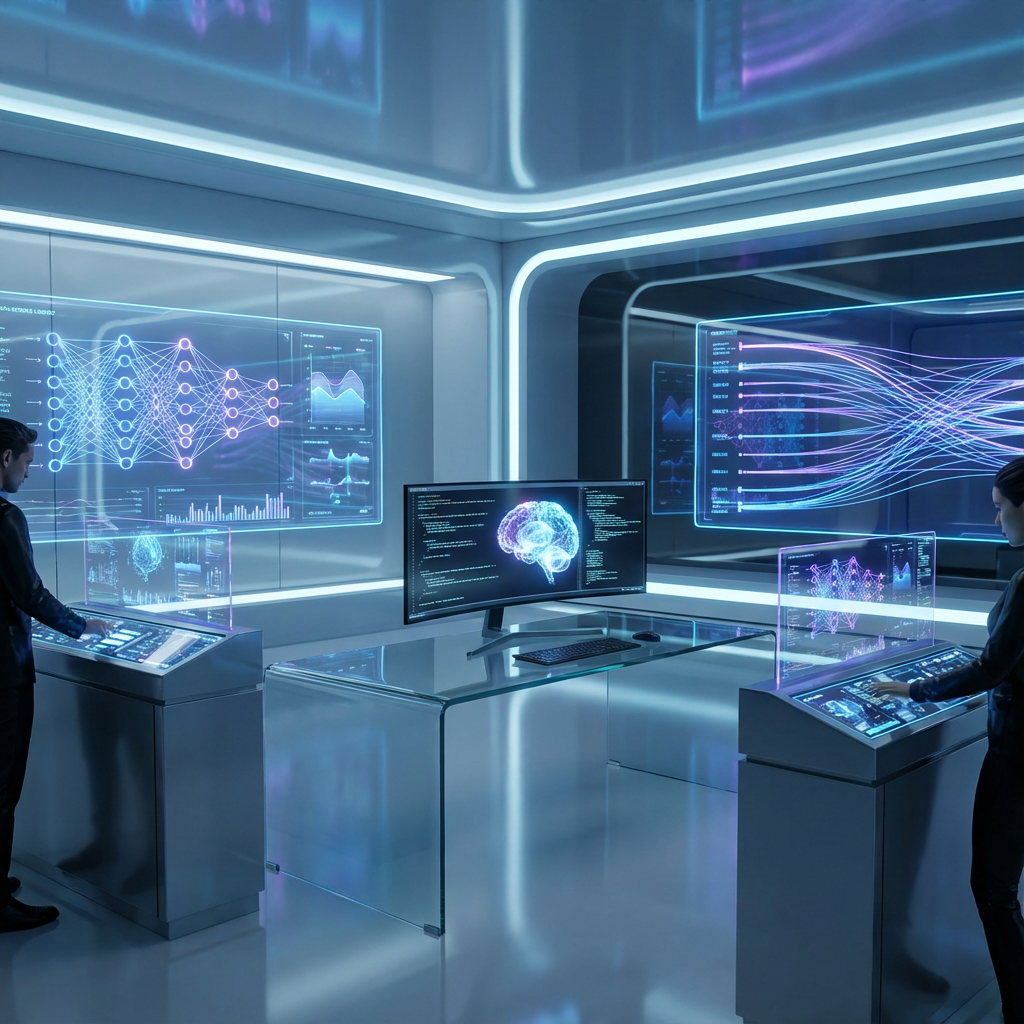 Visualisation abstraite de réseaux de neurones et flux de données pour l'IA